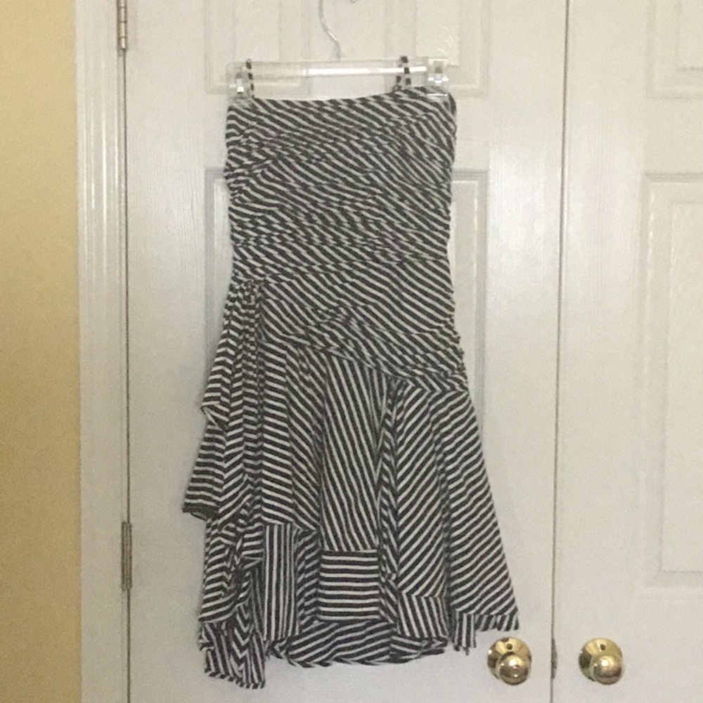 Calvin Klein Navy & White Striped Dress